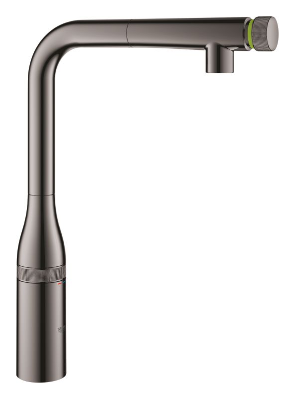 Смеситель для кухни Grohe Essence Smart Control, дл.излива - 199мм, поворотный/вытяжной, вентиль/кнопка, графит