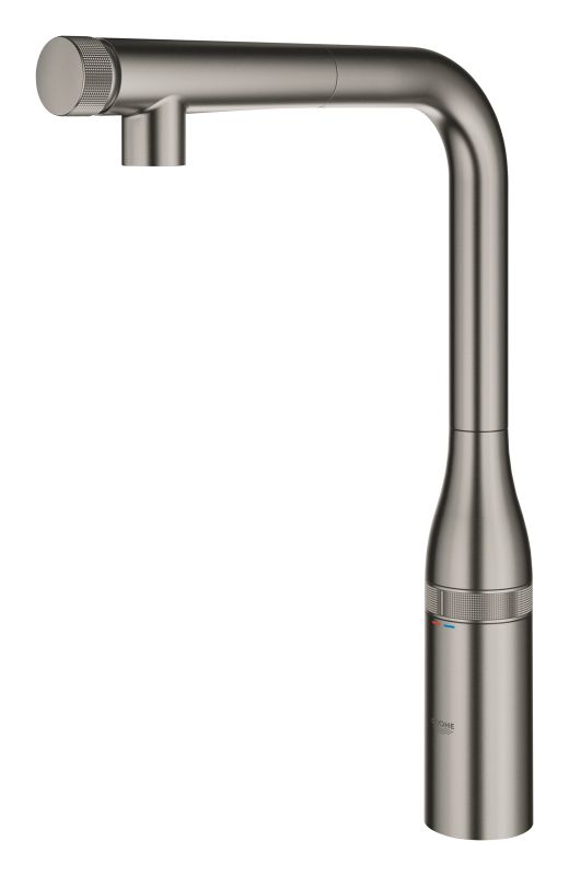 Смеситель для кухни Grohe Essence Smart Control, дл.излива - 199мм, поворотный/вытяжной, вентиль/кнопка, матовый графит