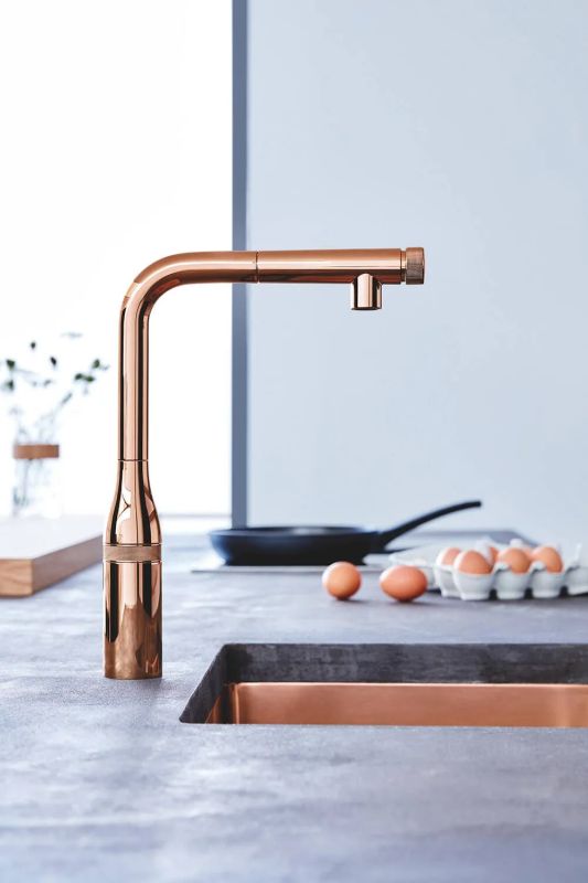 Смеситель для кухни Grohe Essence Smart Control, дл.излива - 199мм, поворотный/вытяжной, вентиль/кнопка, теплый закат