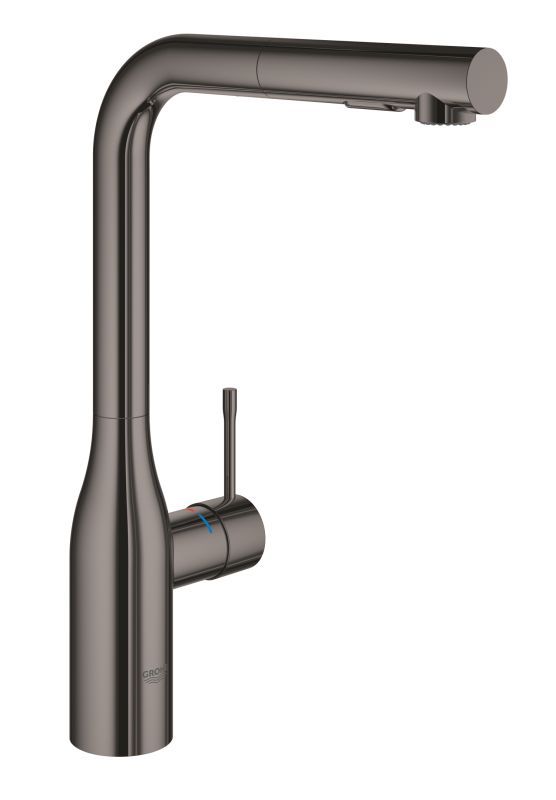Змішувач для кухні Grohe Essence, довж.виливу - 204мм, поворотний/витяжний, 1важіль, графіт