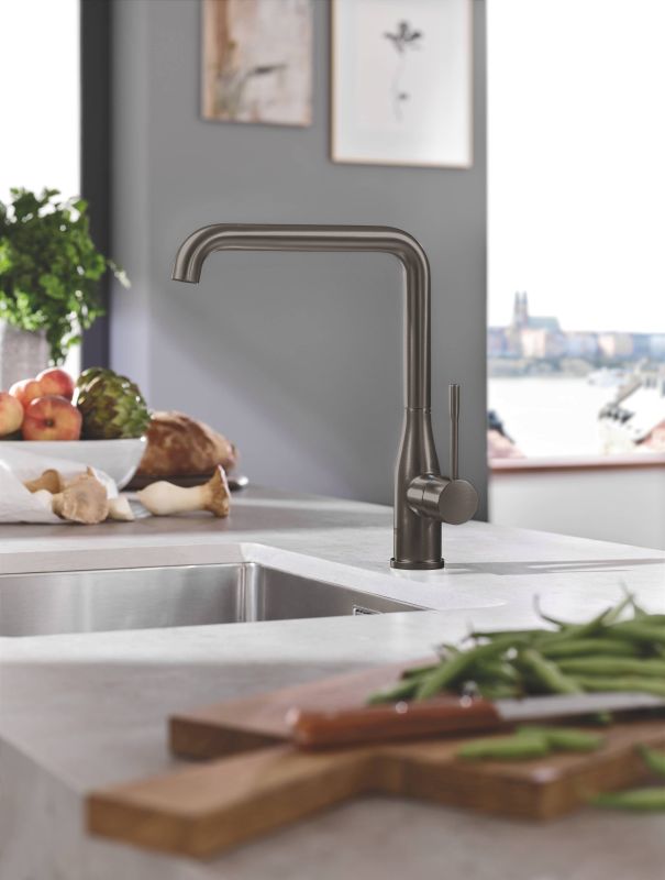 Смеситель для кухни Grohe Essence, дл.излива - 220мм, поворотный, 1рычаг, матовый графит