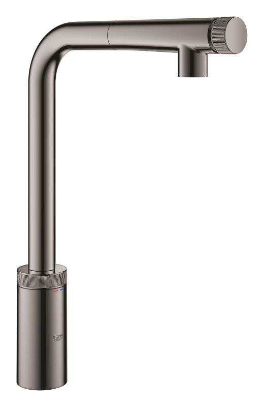 Змішувач для кухні Grohe Minta Smart Control, довж.виливу - 199мм, поворотний/витяжний, вентиль/кнопка, графіт