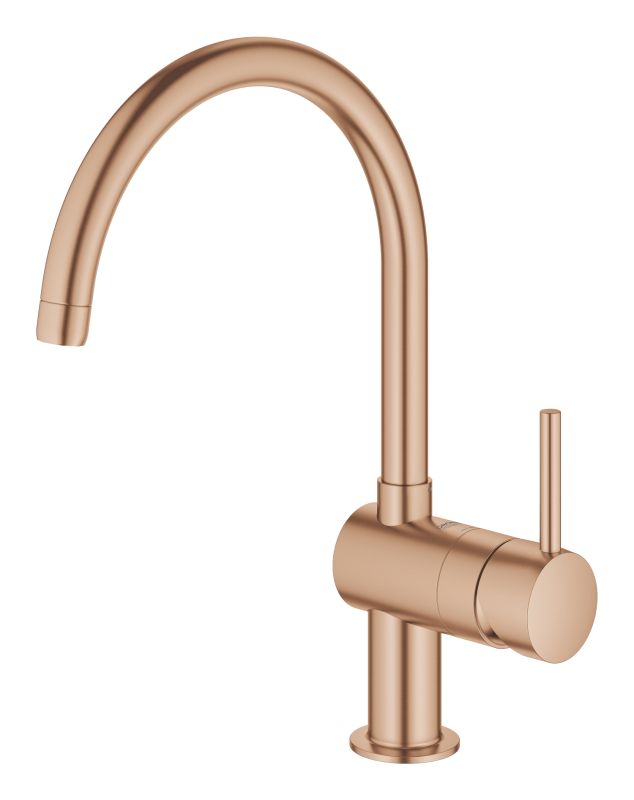 Смеситель для кухни Grohe Minta, дл.излива - 223мм, поворотный, 1рычаг, матовый теплый закат