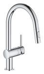 Змішувач для кухні Grohe Vento  Dual Spray, довж.виливу - 223мм, поворотний/витяжний, 1важіль, хром