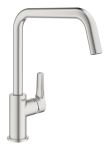Змішувач для кухні Grohe Via, довж.виливу - 228мм, поворотний, 1важіль, супер сталь