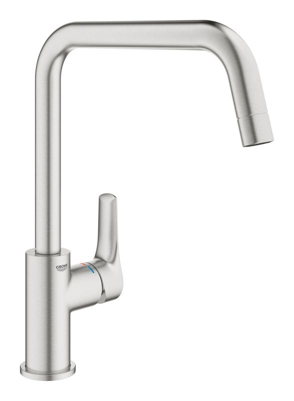 Смеситель для кухни Grohe Via, дл.излива - 228мм, поворотный, 1рычаг, супер сталь