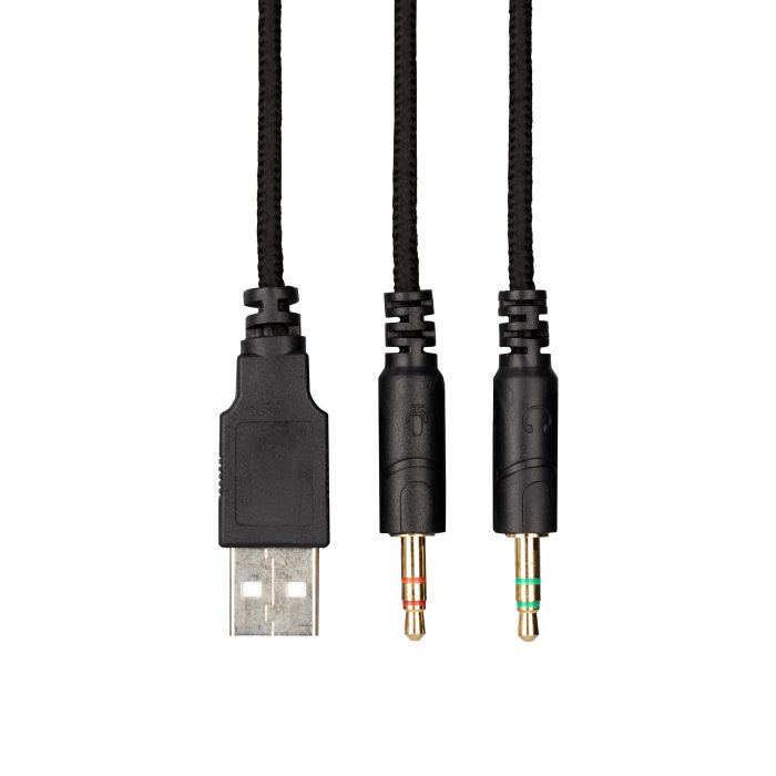 Гарнитура игровая 2E GAMING HG340, mini-jack/dual 3.5mm, RGB, 2м, чёрный