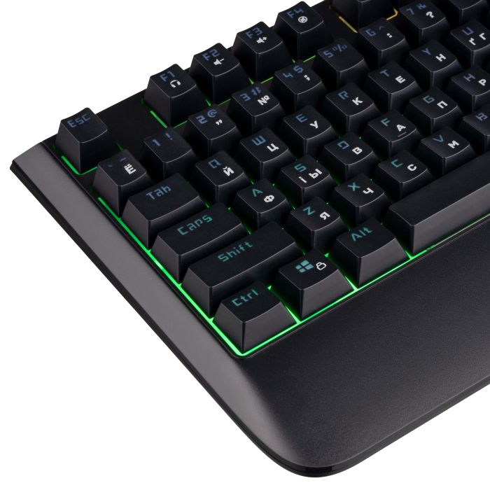 Клавіатура мембранна 2E GAMING KG325 104key, USB-A, EN/UA/RU, LED, чорний