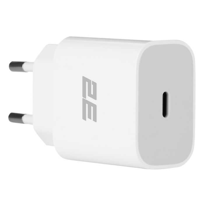 Зарядное устройство сетевое 2E 20Вт USB-C PD, белый