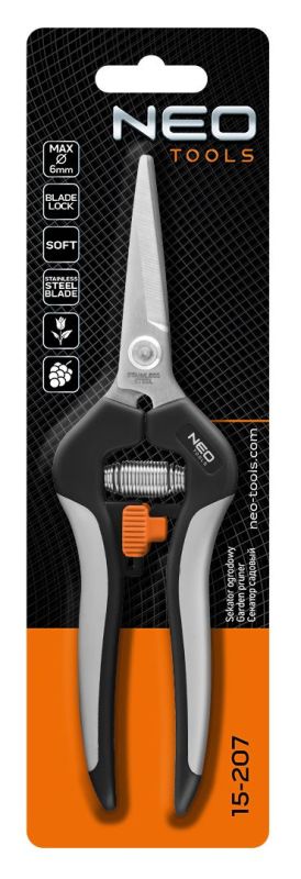 Секатор плоскостной Neo Tools, d реза 18мм, 200мм, 120г