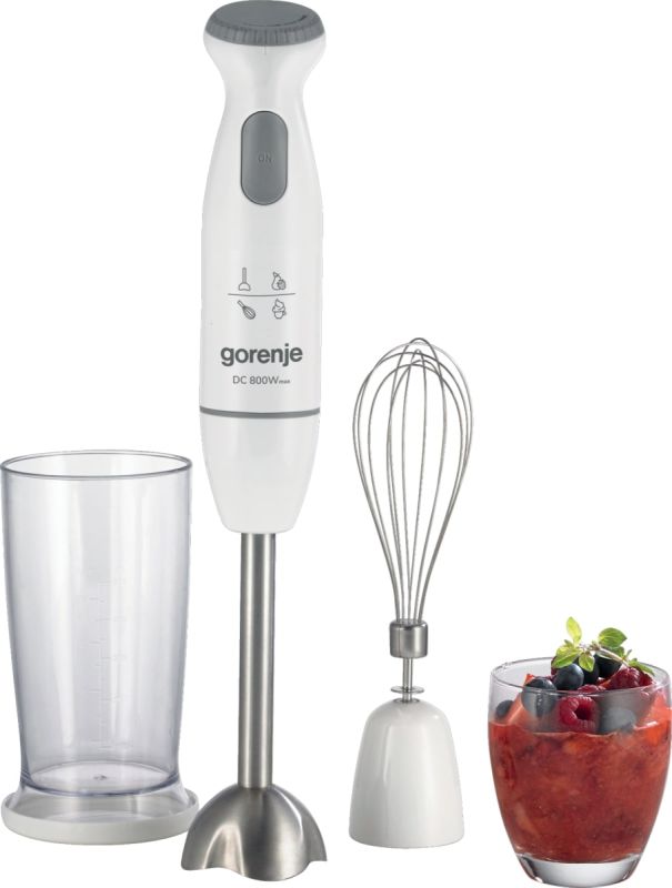 Блендер Gorenje заглибний 800Вт, 3в1, чаша-500мл, подрібнювач, білий