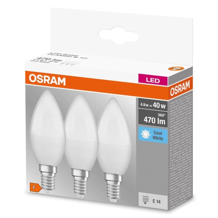 Набор ламп 3шт OSRAM LED E14 4.9Вт 4000К 470Лм B40
