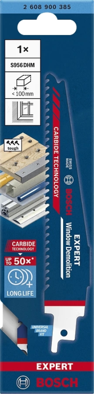 Полотно пиляльне для шабельної пилки Bosch Professional Expert Window Demolition S 956 DHM