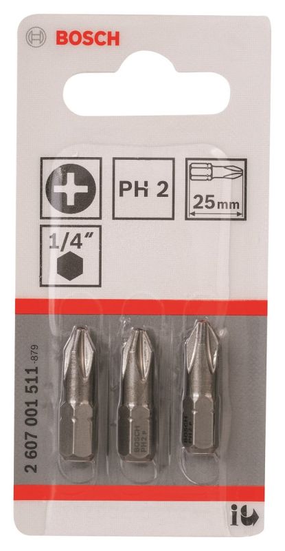 Бита Bosch Extra-Hart PH2, 25мм, 3шт