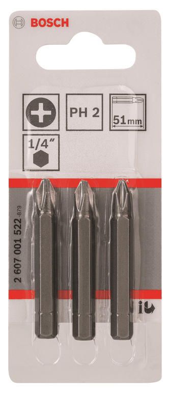 Бита Bosch Extra-Hart PH2, 51мм, 3шт