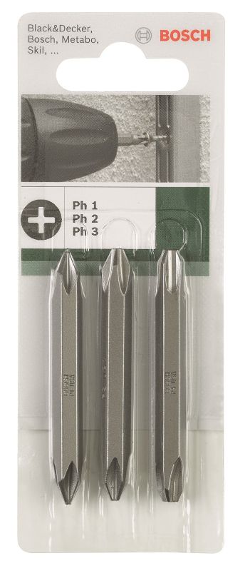Біти двосторонні Bosch PH/PH 1/2/3, 60мм, 3шт