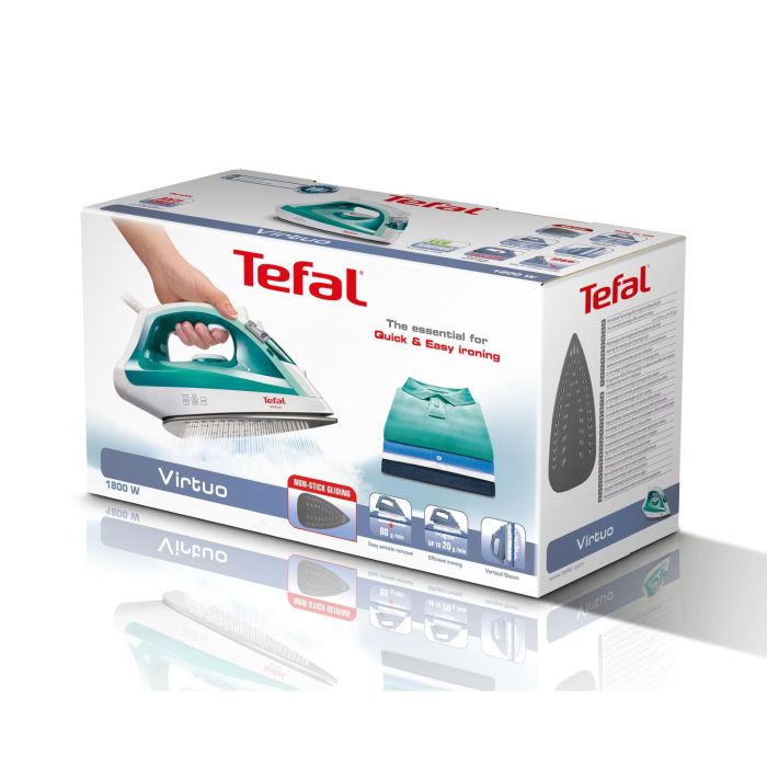 Утюг Tefal Virtuo, 1800Вт, 200мл, паровой удар -80гр, постоянный пар - 24гр, керам. подошва, бело-бирюзовый