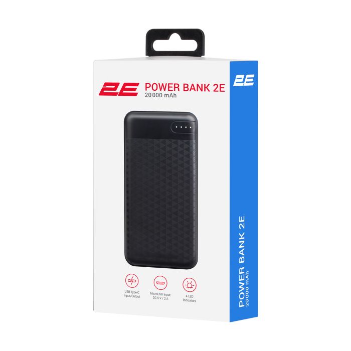 Портативное зарядное устройство Power Bank 2E 20000мАч, PD, QC 18Вт, черный