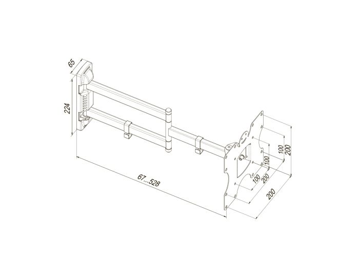 Крепление поворотное ТВ 19-43" KSL WMO-4025T