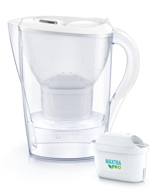 Фильтр-кувшин Brita Marella Memo MXPro 2.4л (1.4л очищенной воды) с фильтр-картриджем, белый
