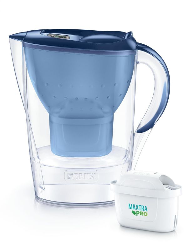 Фильтр-кувшин Brita Marella Memo MXPro 2.4л (1.4л очищенной воды) с фильтр-картриджем, синий