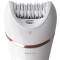 Епілятор Philips 8000 series дисковий, акумул., пінцет.-32, волог.+сух., насадок-7, футляр, білий