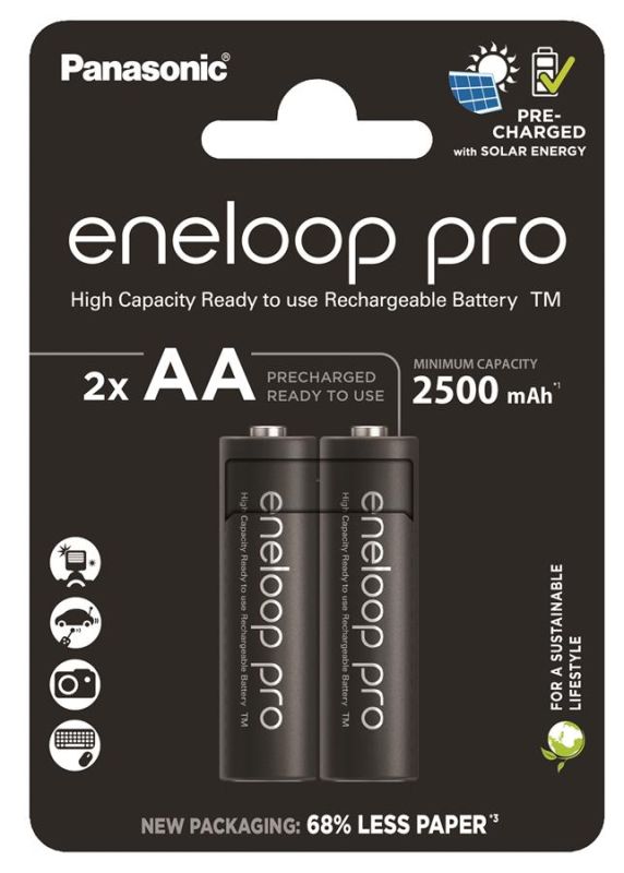Аккумулятор Panasonic Eneloop NI-MH Pro AA 2500 мАч, 2 шт