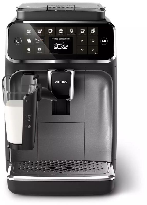 Кофемашина Philips Series 4300 LatteGo, 1.9л, зерно+мол., автомат.капуч, дисплей, авторецептов -8, черный