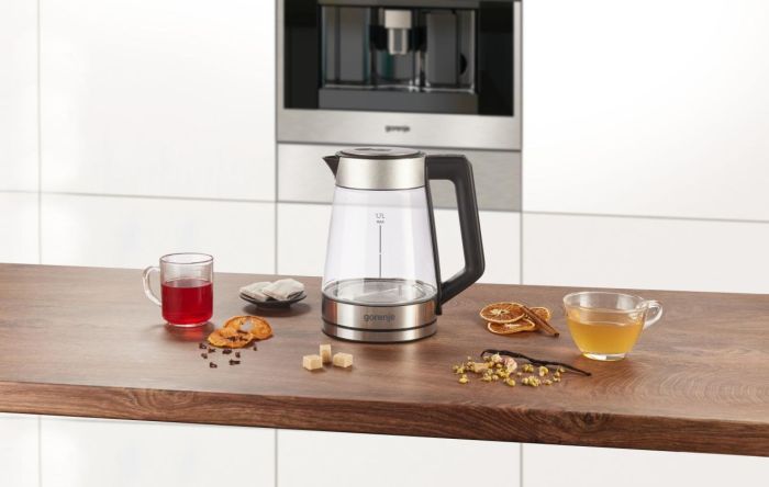 Электрочайник Gorenje 1.7л, 2,200 Вт, стекло, нерж