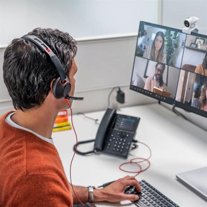 Гарнитура компьютерная моно On-ear Poly Blackwire 5210, USB-A, USB-C, 3.5мм, всенаправленный, черный