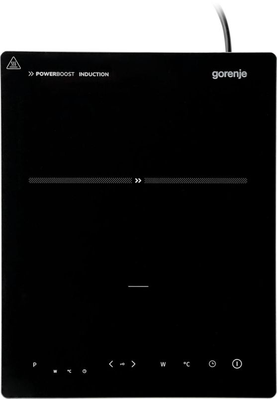 Плитка настільна Gorenje індукційна, конфорок - 1 на 2кВт, керування - сенсорне, таймер, чорний
