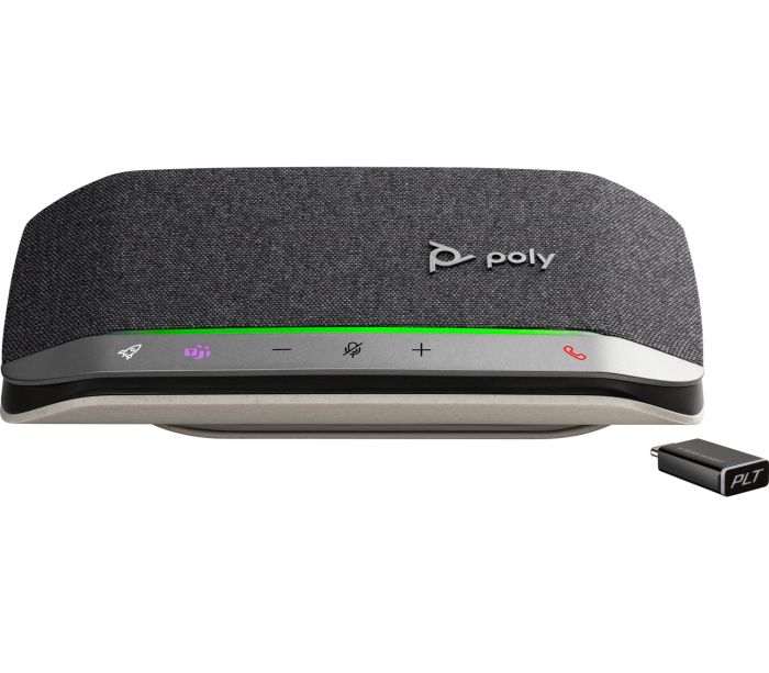 Спікерфон Poly Sync 20+ з адаптером BT700, сертифікат Microsoft Teams, 3 x Bi-Mic, радіус 2 м, USB-C, Bluetooth, сірий