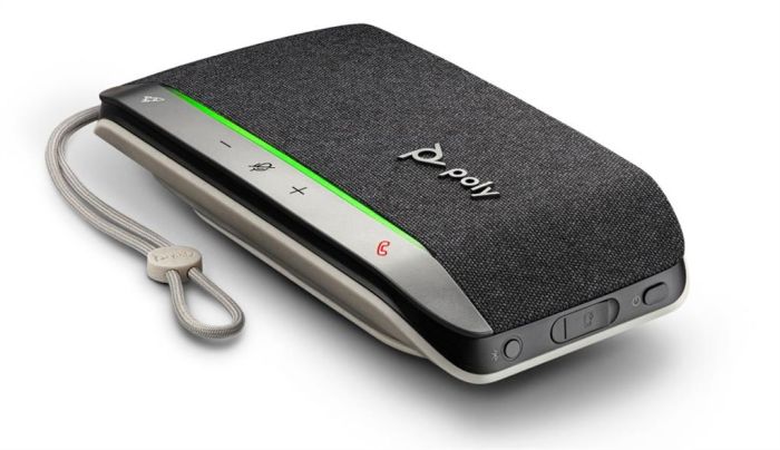 Спикерфон Poly Sync 20+ с адаптером BT700, 2 x Bi-Mic, радиус 2 м, 1 х динамик, сертификат Microsoft Teams, USB-A, Bluetooth, серый