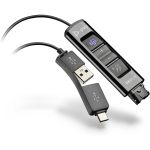 Перехідник Poly DA85-M USB > QD з вбудованим пультом керування для гарнітур EncorePro, USB-A, USB-C, Microsoft Teams, чорний