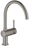 Змішувач для кухні Grohe Minta, довж.виливу - 223мм, поворотний, 1важіль, матовий графіт