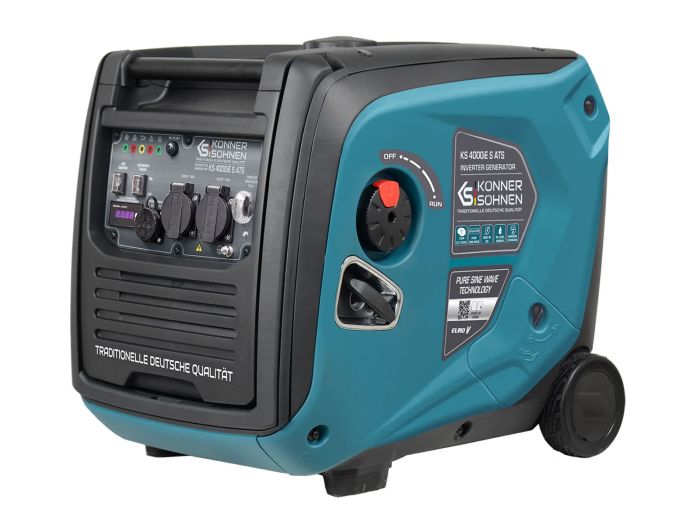 Генератор инверторный бензиновый Konner&Sohnen KS 4000iE S ATS, 230В, 4.0кВт, АВР(ATS), электростартер, 40кг