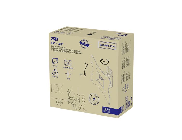 Кріплення ТВ поворотне Simpler  22-43" KSL 25ET
