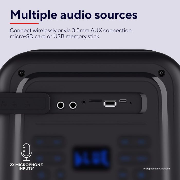 Портативная акустическая система Trust Azura 50Вт, 1.0, ВТ 5.2, TWS, MP3, IPX4, RGB, Черный