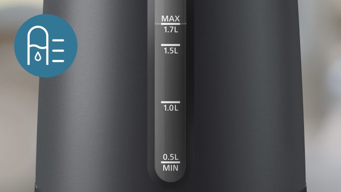 Електрочайник Philips Series 1000, Strix, пластик, мат, чорний