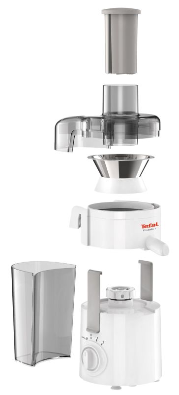 Соковитискач Tefal Frutelia + відцентрований 350Вт, чаша-0.95л, жмих-0.5л, пластик, біло-сірий