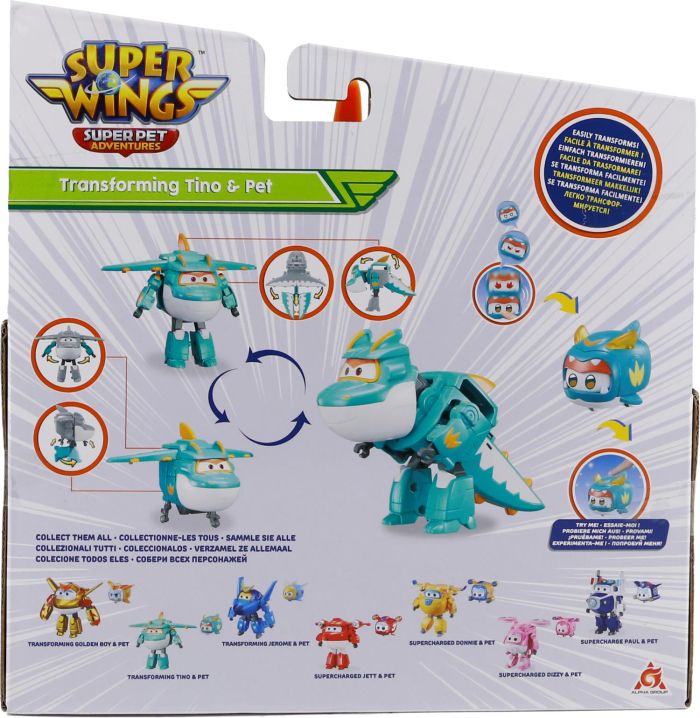 Игровой набор Super Wings Transforming Тино и любимец (Tino & Pet)