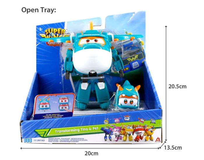 Игровой набор Super Wings Transforming Тино и любимец (Tino & Pet)