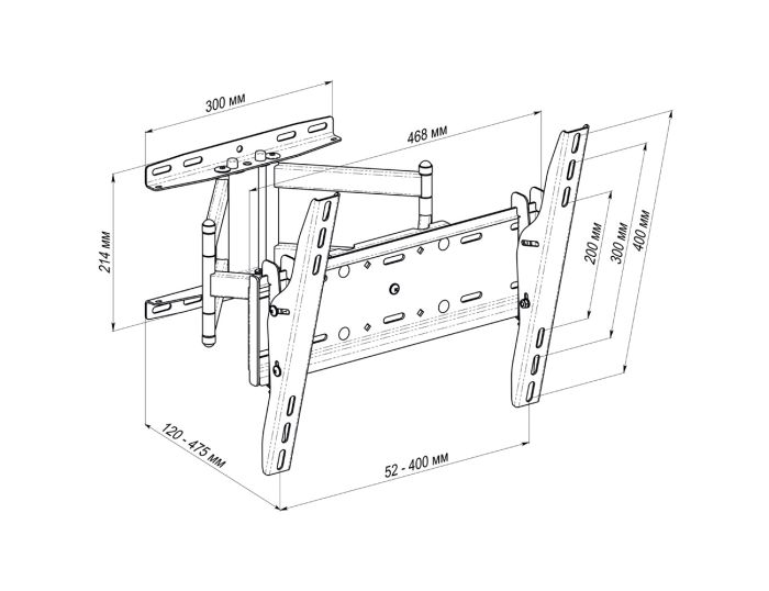 Крепление наклонно-поворотное ТВ 40-65" Simpler KSL 49ET
