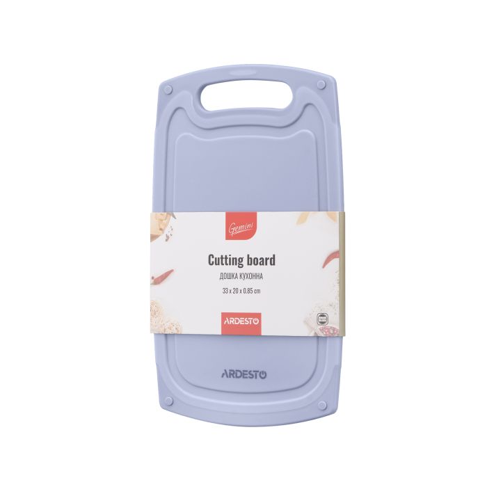 Дошка кухонна Ardesto Gemini, 33х20х0.85см, пластик, сірий