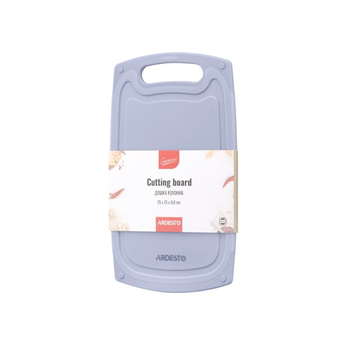Дошка кухонна Ardesto Gemini, 25х15х0.8см, пластик, сірий