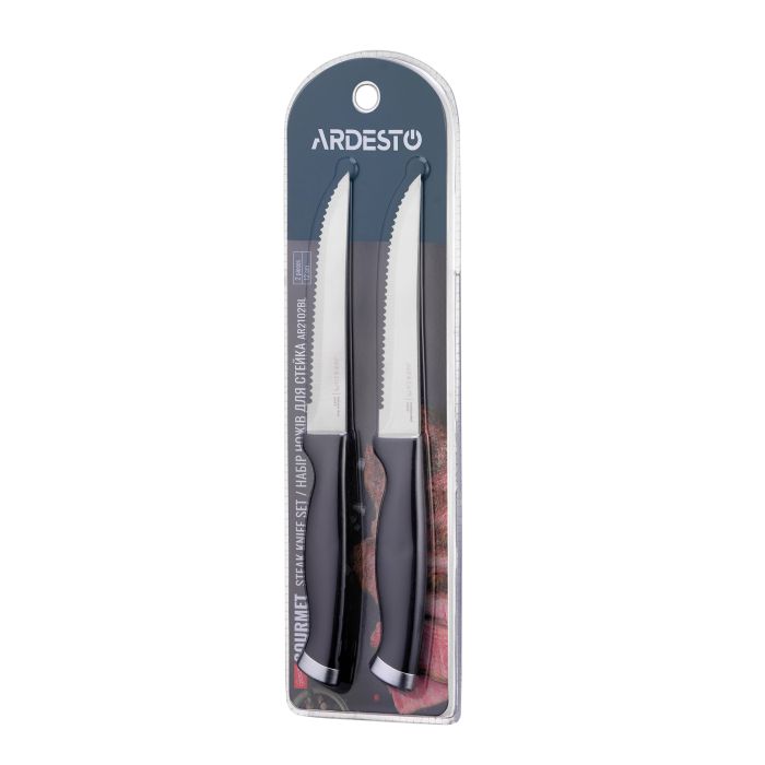 Набор ножей для стейка Ardesto Gemini Gourmet, 2 предмета,  нержавеющая сталь, чорний