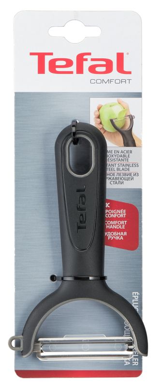 Овощечистка горизонтальная Tefal Comfort, 14см, нержавеющая сталь, пластик, черный