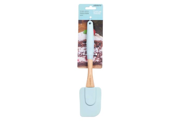 Лопатка Ardesto Tasty Baking, 26.7см, силікон, дерево, блакитний
