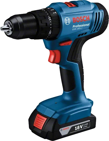 Шуруповерт-дрель ударная аккумуляторная Bosch GSB 183-LI 18В 1х2А·час 21-56Нм 374-1815об·мин кейс 1.2кг