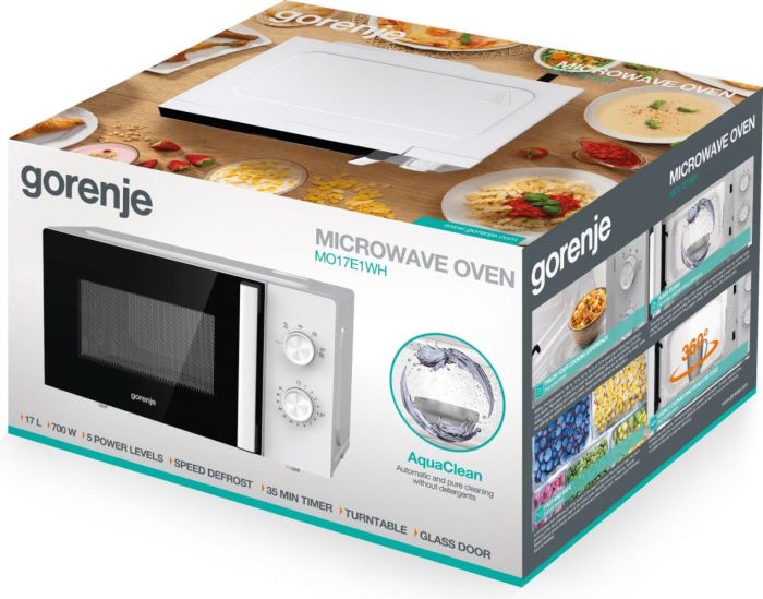 Микроволновая печь Gorenje, 17л, мех. управл., 700Вт, дисплей, белый